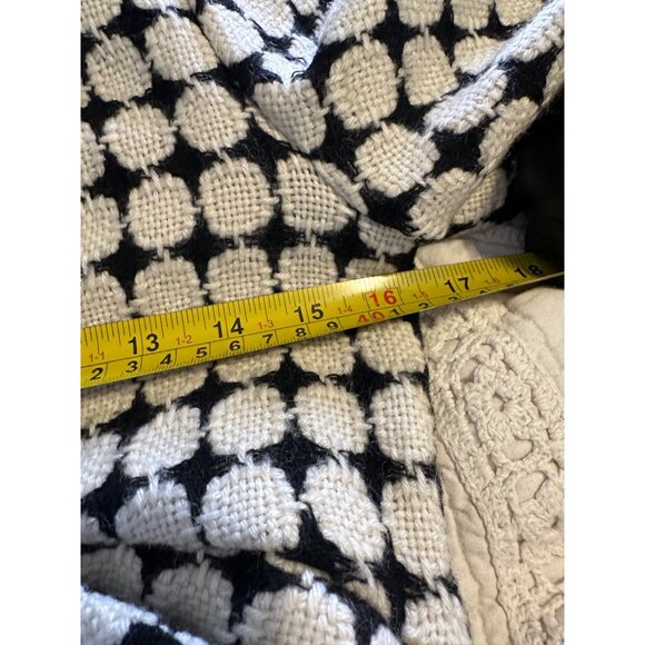 VTG XS Geometric Tweed  Wool Cropped Peplum Cardigan Jacket lg buttons  Classic - Picture 14 of 14